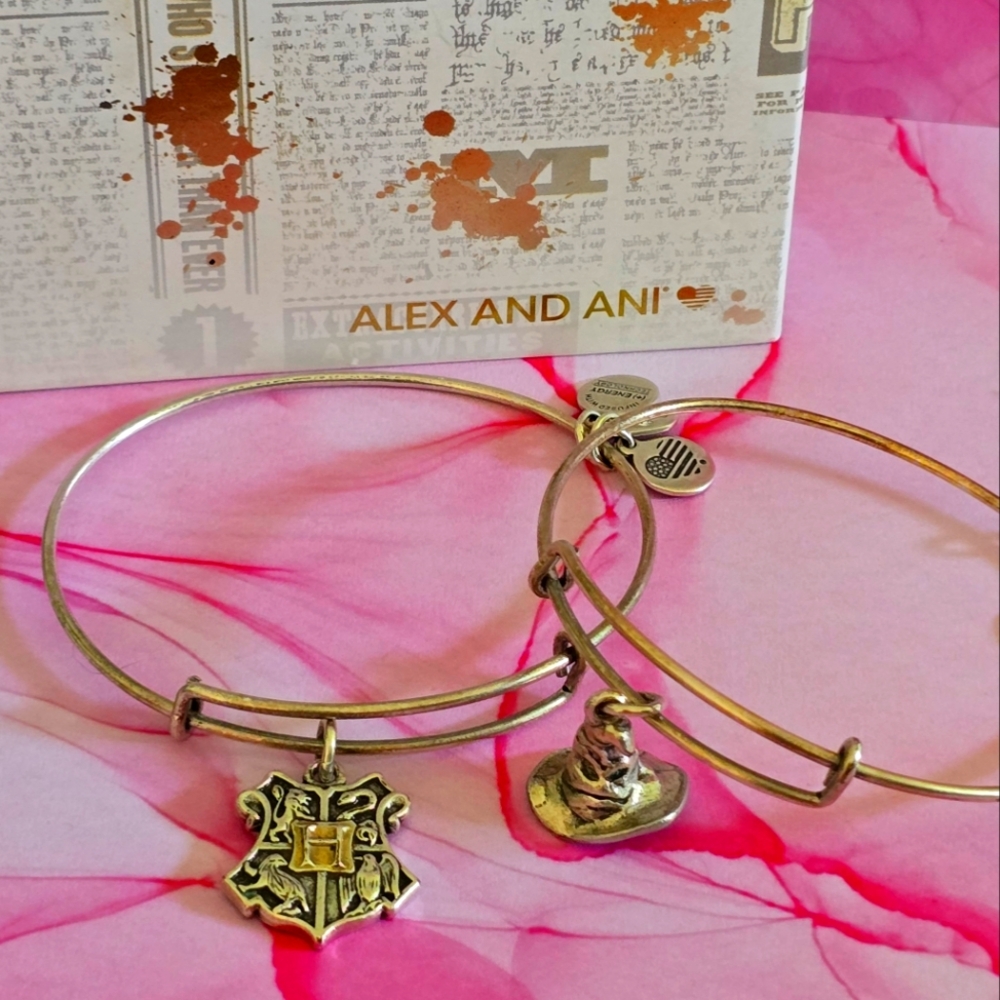 Harry Potter Alex & Ani Bracelet Set - Hogwarts Crest & Sorting Hat